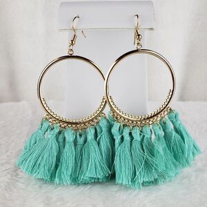Tassels and Hoop Drop Earrings